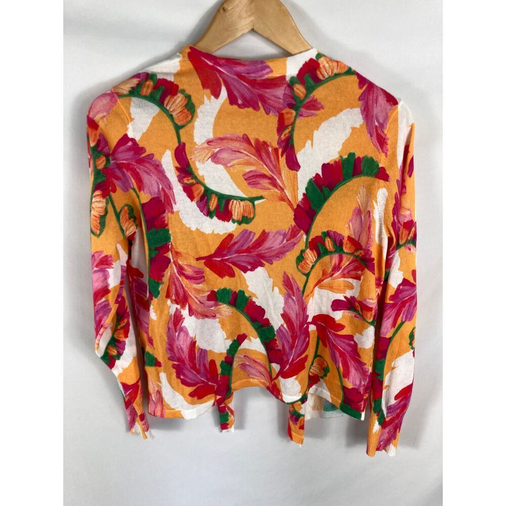 Chicos Linen Blend Colorful Lightweight Cardigan size 1 / Medium - Picture 5 of 5